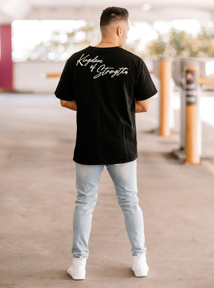 SCRIPT OVERSIZED TEE - BLACK - UNISEX