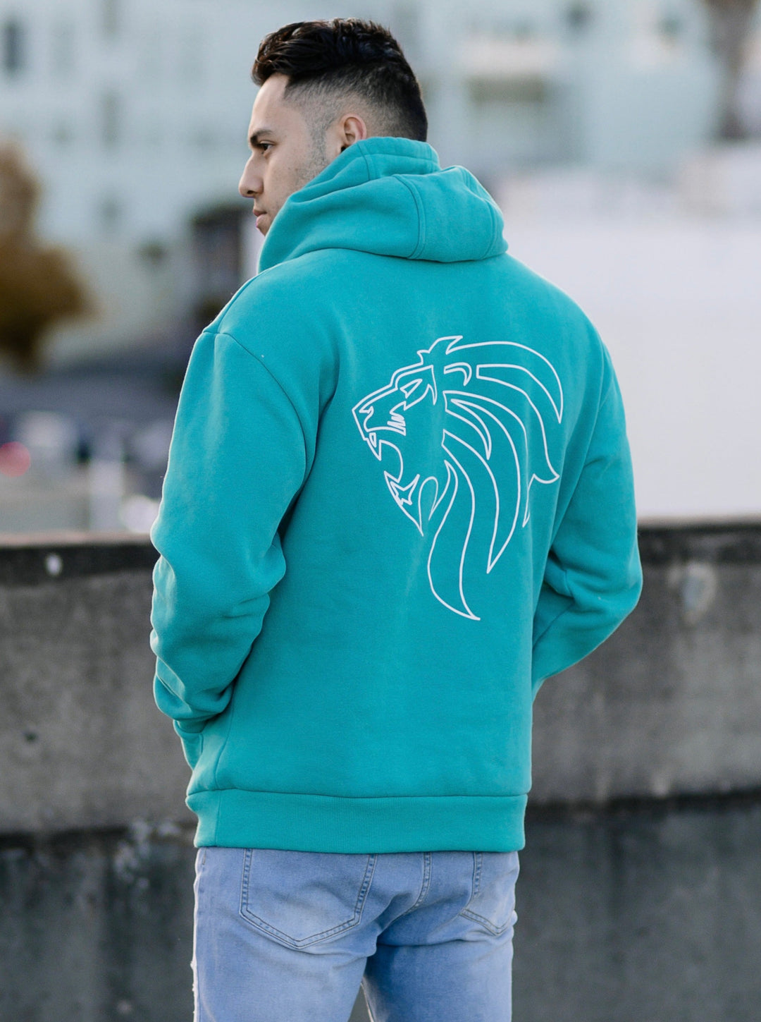 OUTLINE HOODIE / JUMPER - TURQUOISE - UNISEX