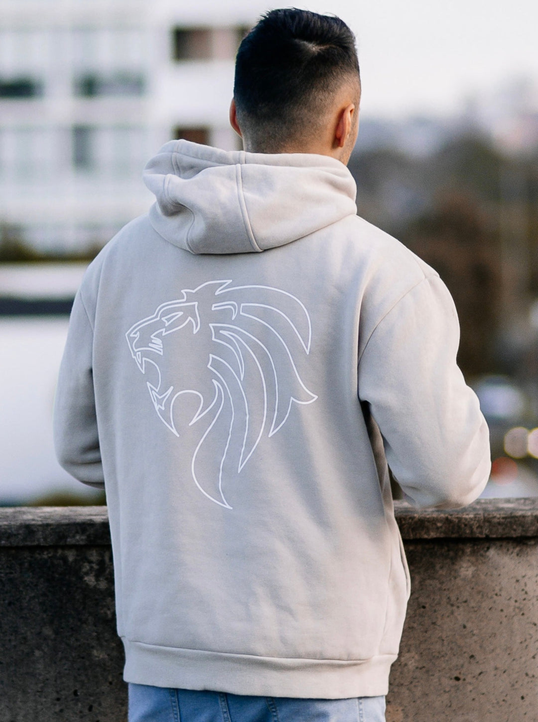 OUTLINE HOODIE / JUMPER - GREY COFFEE - UNISEX