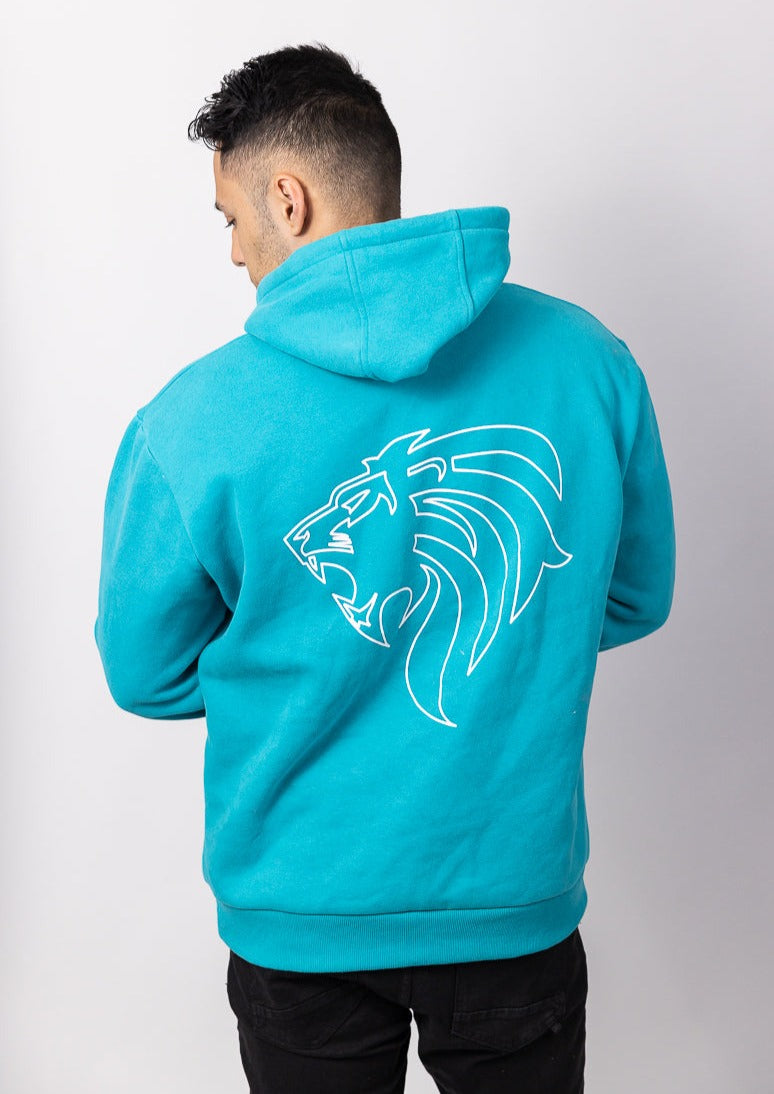 OUTLINE HOODIE / JUMPER - TURQUOISE - UNISEX