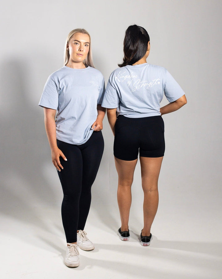 SCRIPT OVERSIZED TEE - PALE BLUE - UNISEX